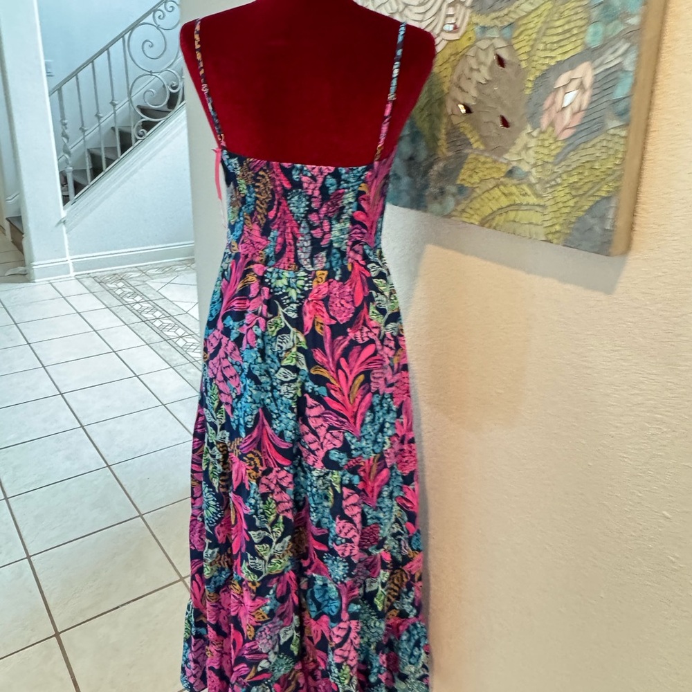 NWT Sz 0 Lilly Pulitzer Joellane Tiered Maxi in Aegean Navy Calypso Coast - Picture 10 of 12